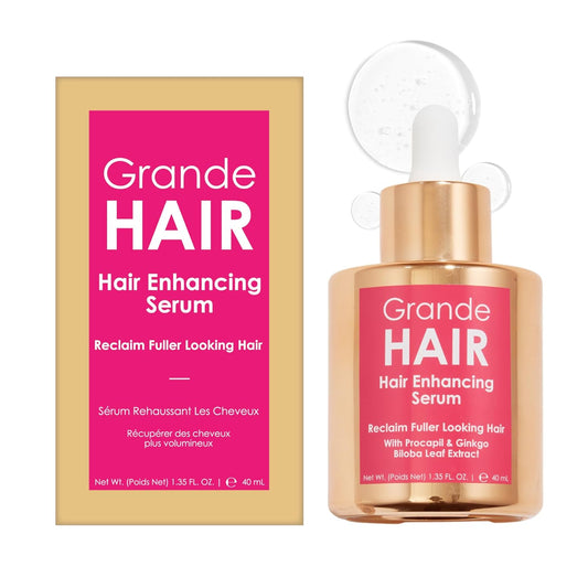 Grande Cosmetics Hair Serum for Men and Women, Promotes Thickness in Thinning Hair, Safe for Color Treated Hair