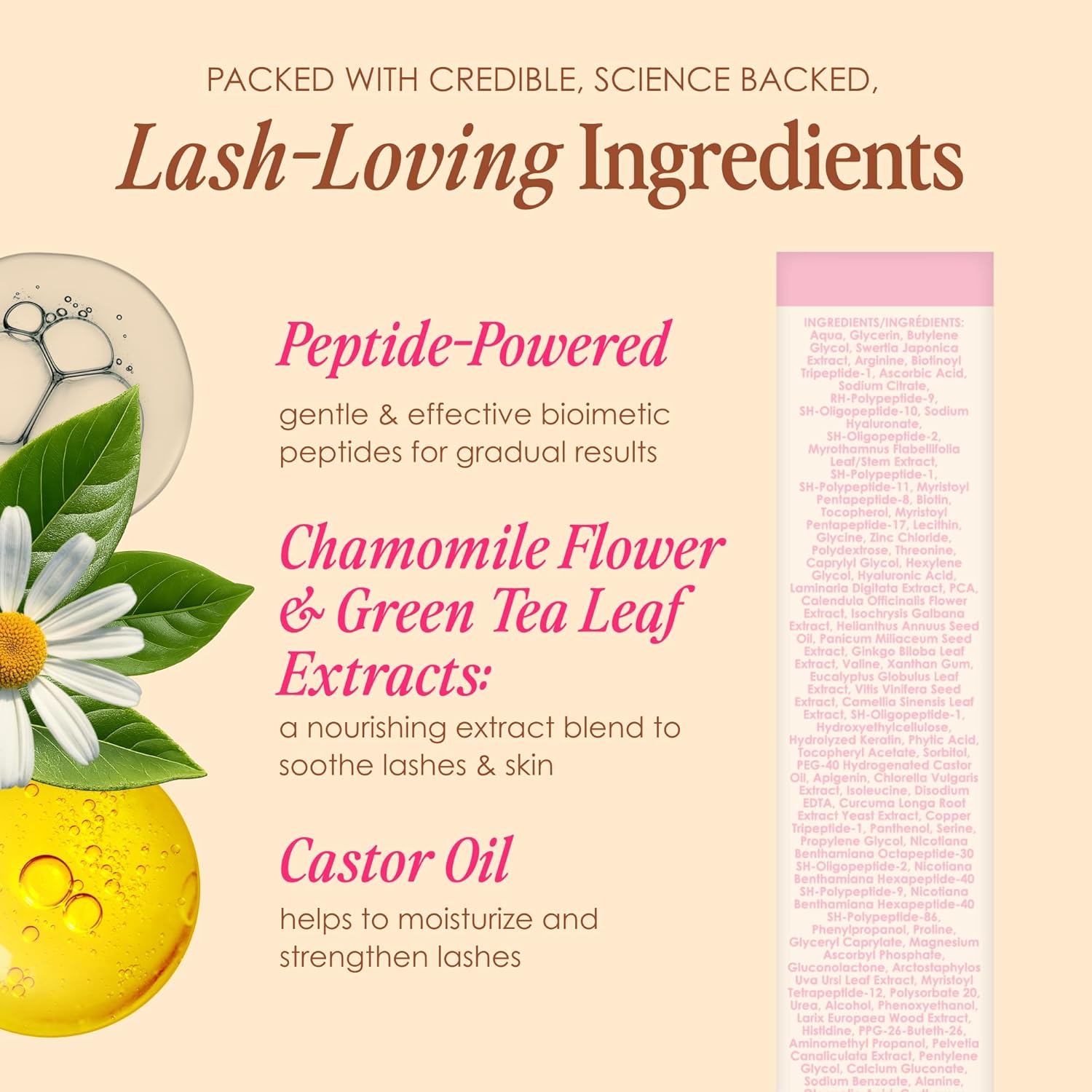 Grande Cosmetics GrandeLASH-Sensitive Peptide Infused Lash Serum for Fuller, Longer-Looking Natural Eyelashes, Enhancing Treatment with Nourishing Botanicals, Cruelty-Free